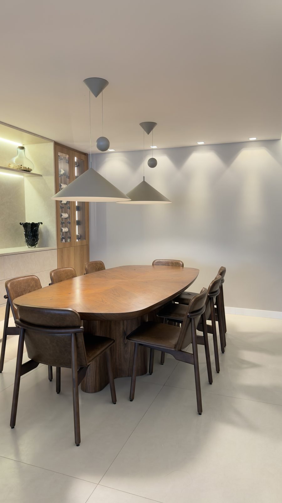 Sala de jantar do apartamento de 360 m² no Jardim Oceânico, Barra da Tijuca