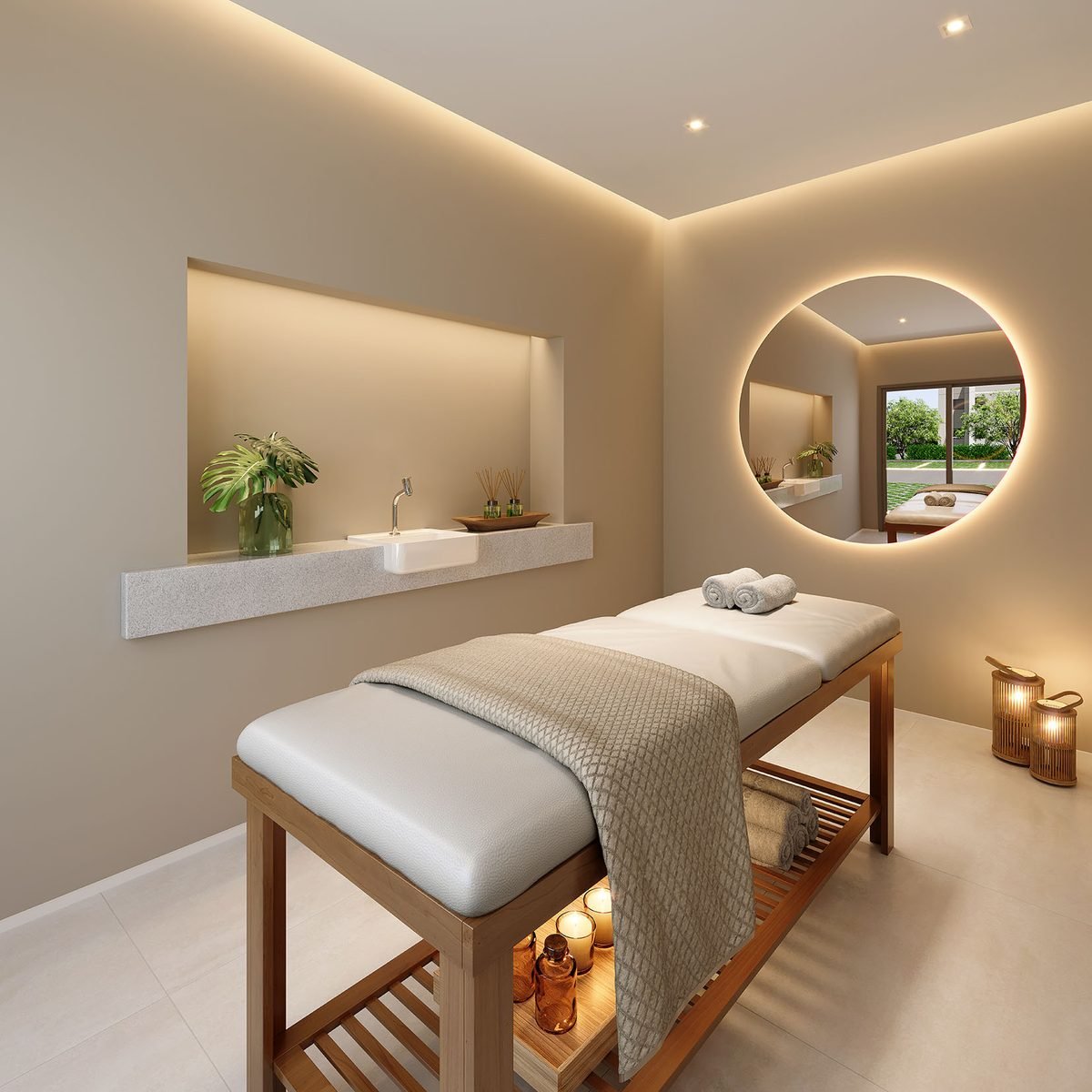 Espaço massagem do Breeze Residence