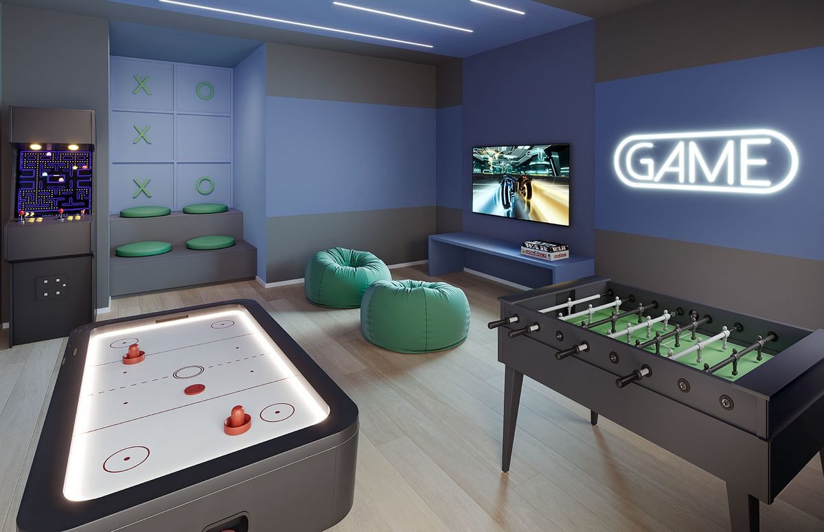 Espaço teens com jogos do Breeze Residence