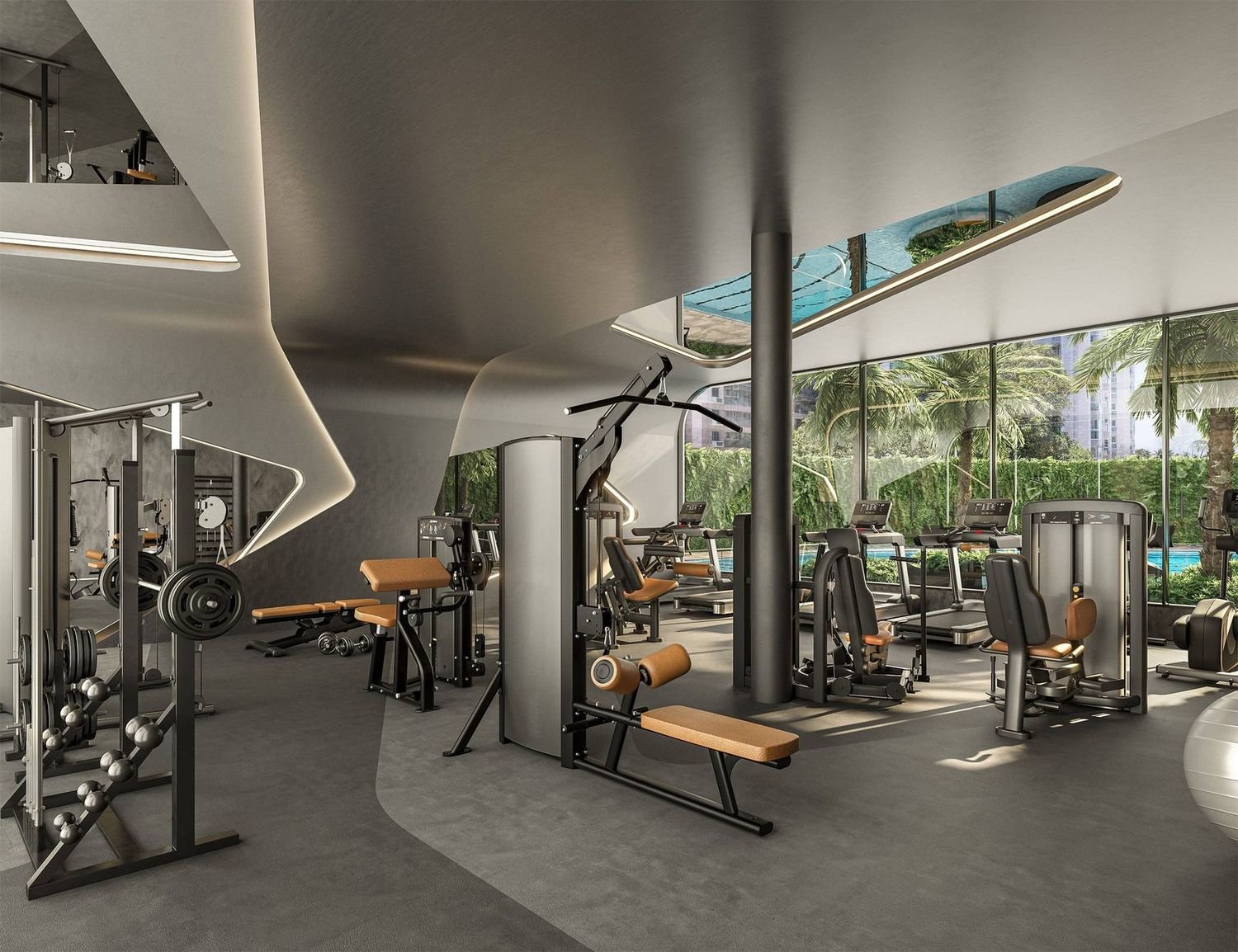 Fitness de 90 m² do Coupé Tower