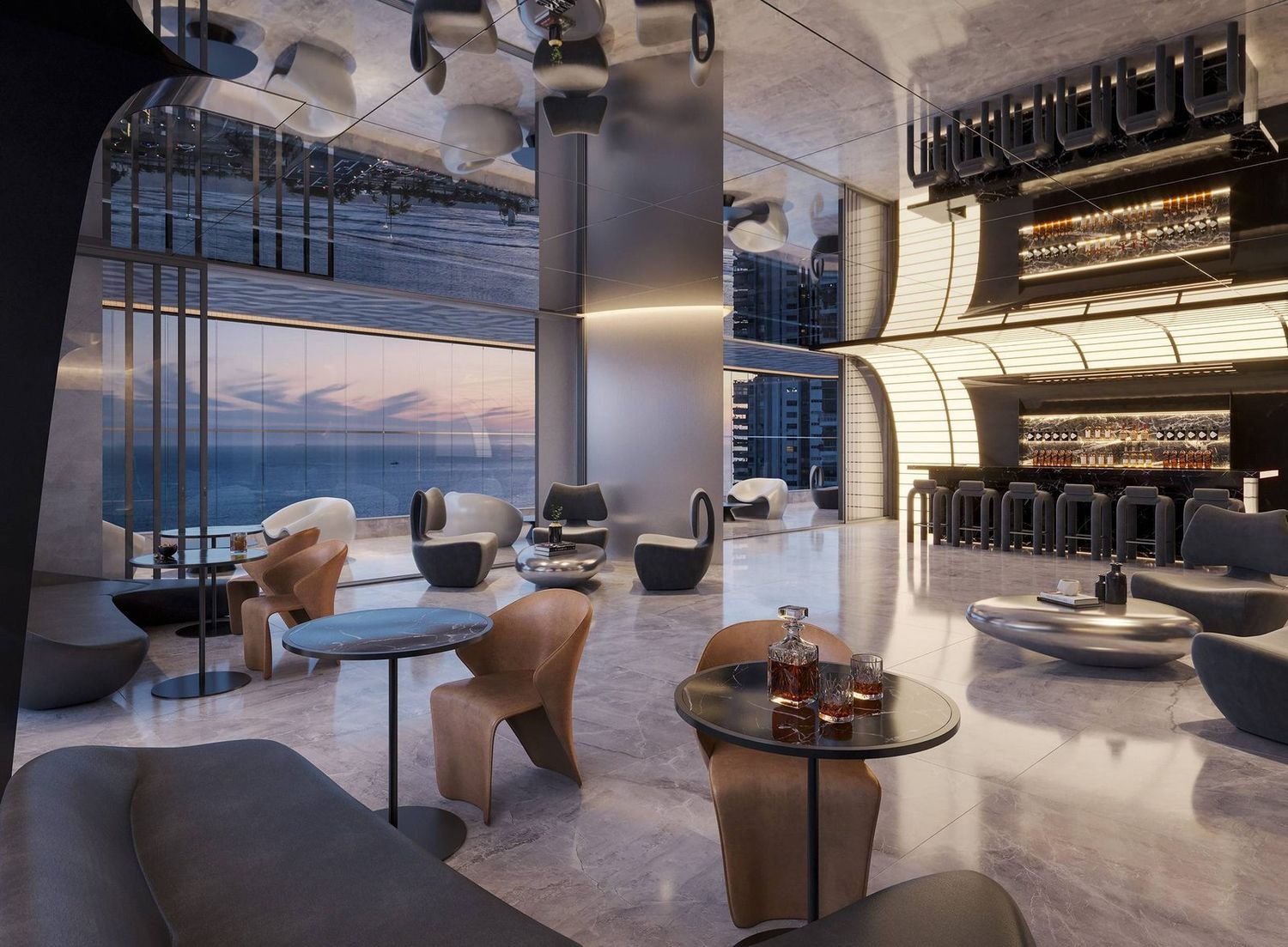 Party Space, o salão de festas de 160 m² do Coupé Tower