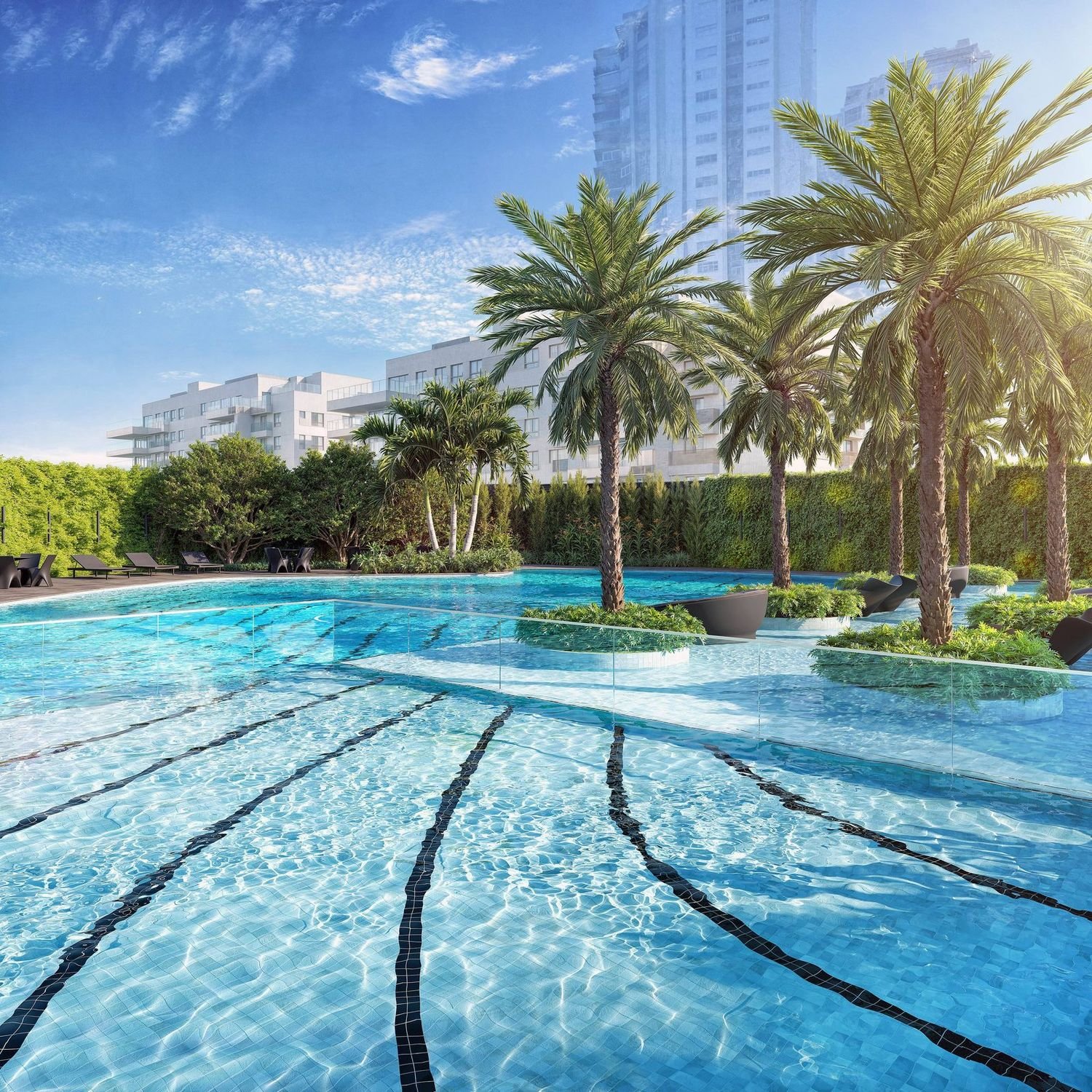 Piscina com raia de 25 metros do Coupé Tower