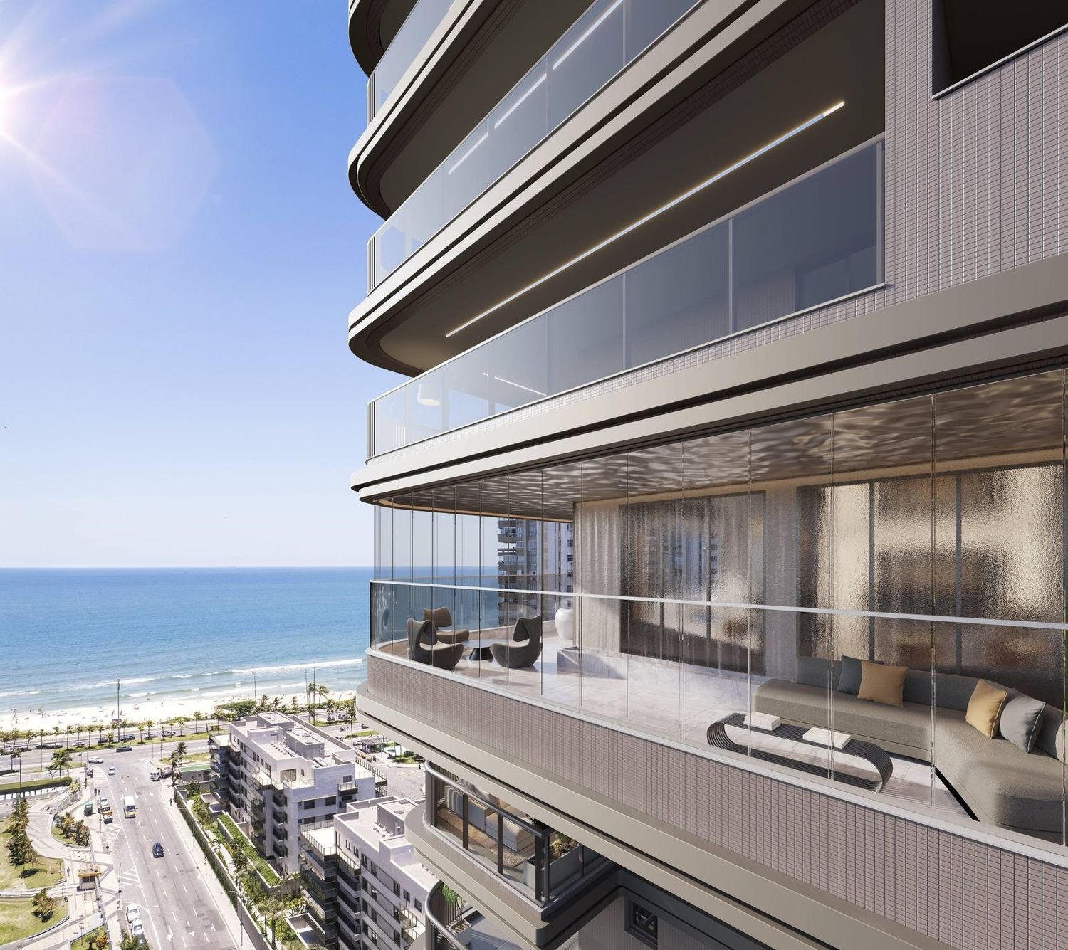 Varanda do Coupé Tower com vista para a Barra da Tijuca