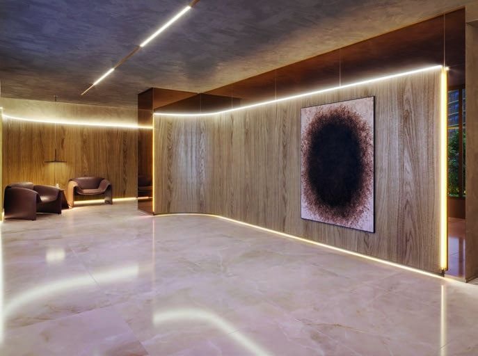 Lobby do Edifício Pedra da Gávea, no Endless Península