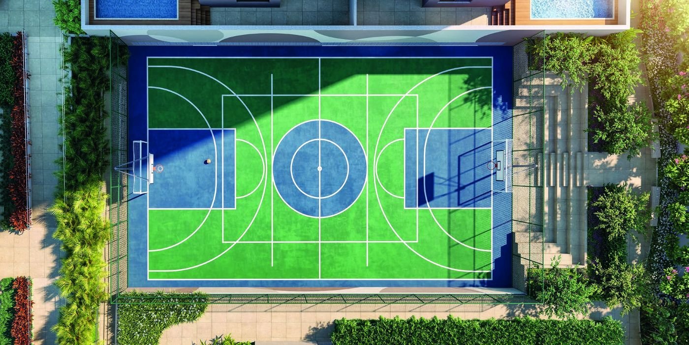 Quadra recreativa com arquibancada do Endless Península