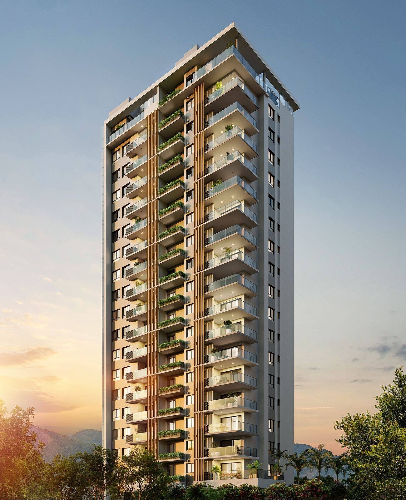 Fachada da torre Epic 1.000 do Epic Golf Residence