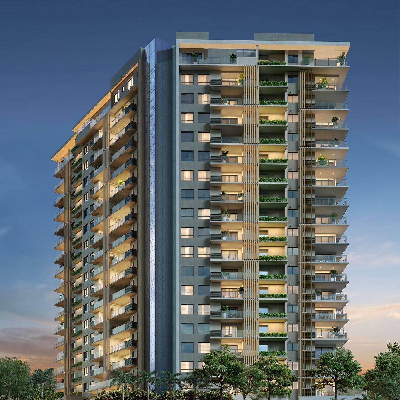 Fachada da torre Epic 2.000 do Epic Golf Residence