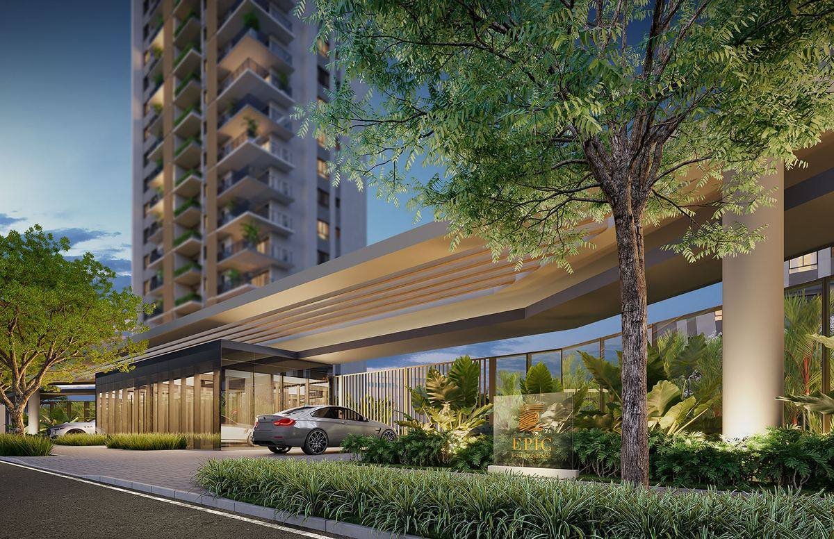 Guarita de acesso com eclusa social do Epic Golf Residence
