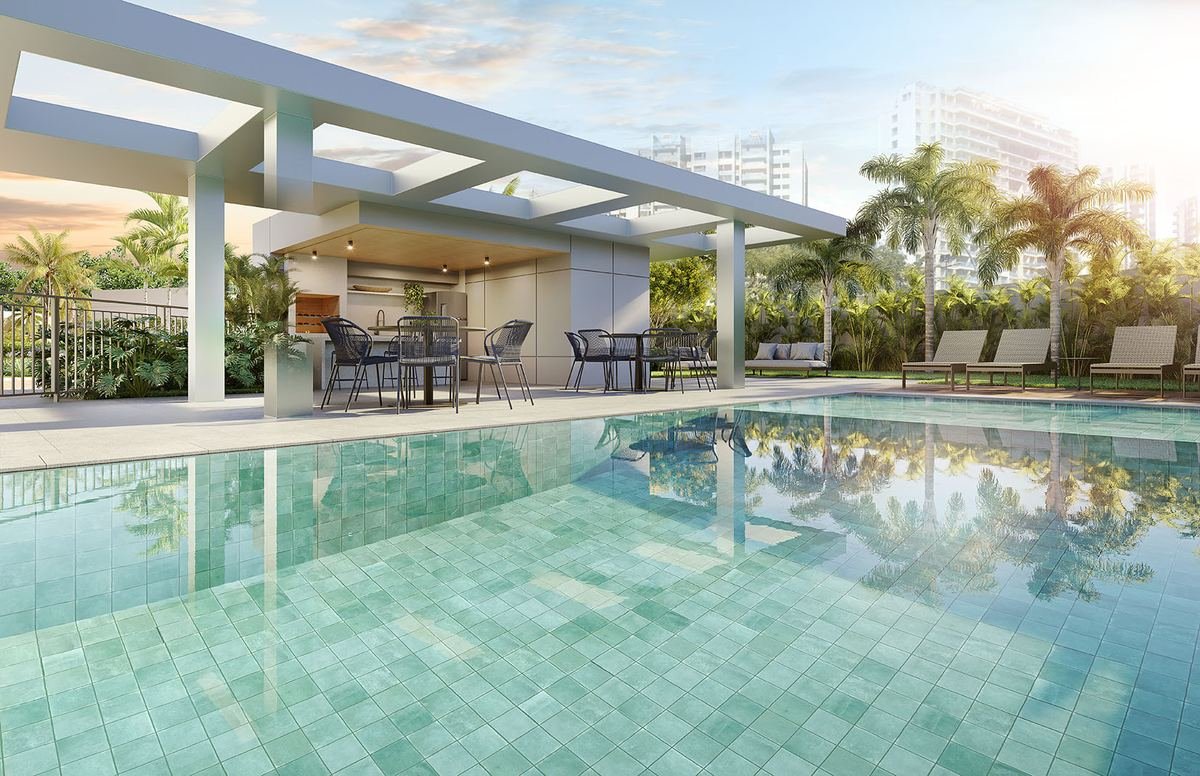 Pool house do Epic Golf Residence durante o dia
