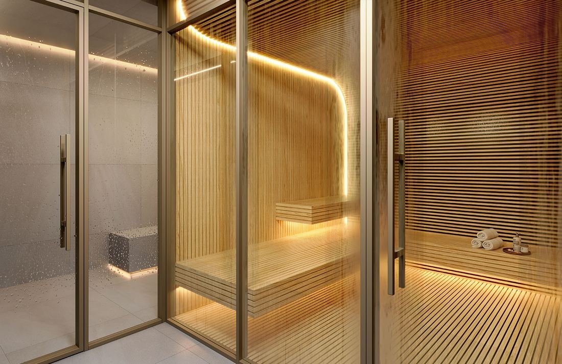 Sauna seca e a vapor do Epic Golf Residence