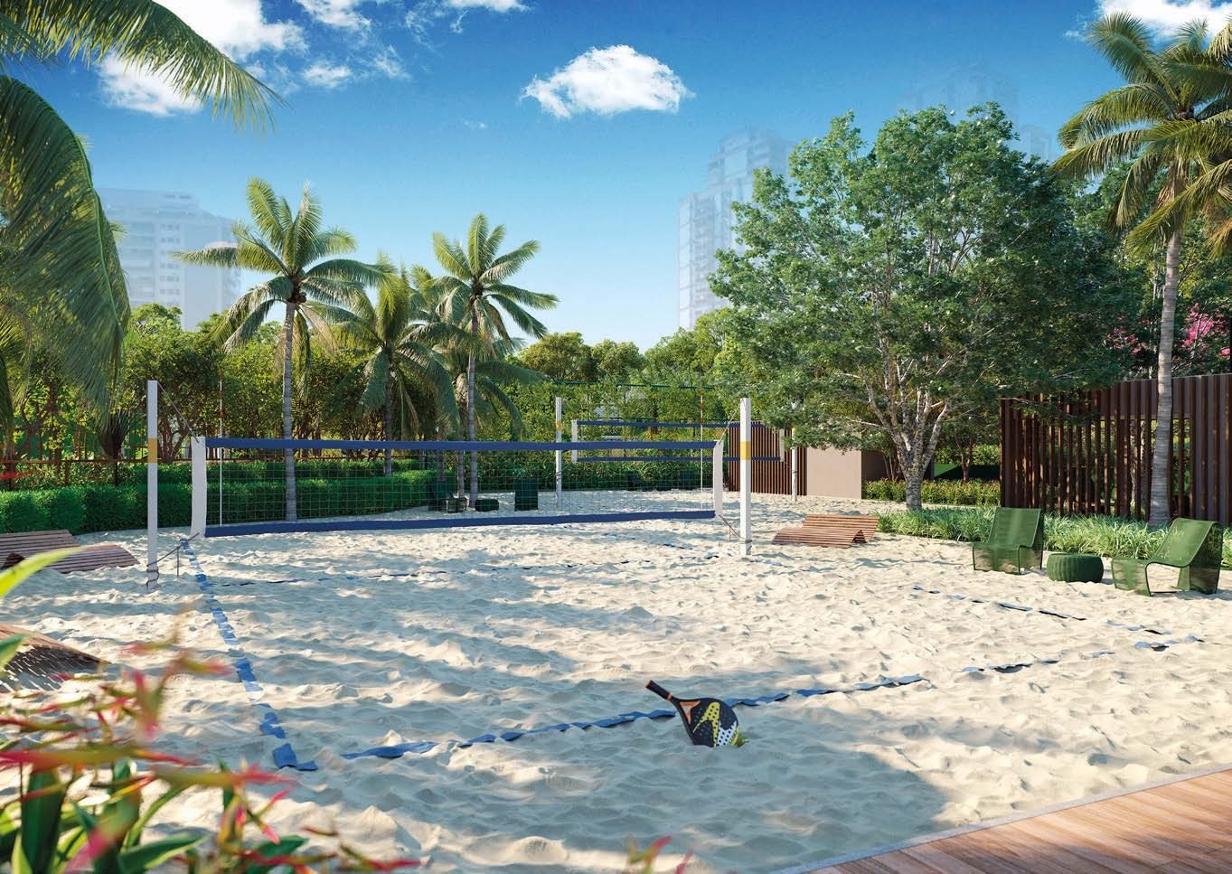 Quadras de areia do Gaea Home Resort