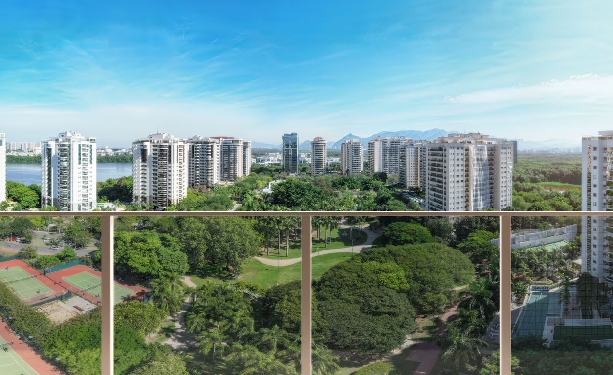 Vista da varanda do Gran Thai para o Green Park e a lagoa