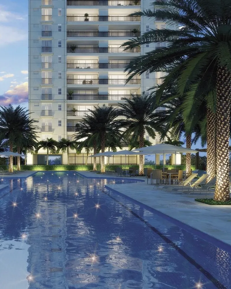 Majestic Cidade Jardim - piscina ao anoitecer, no Ed. Topázio