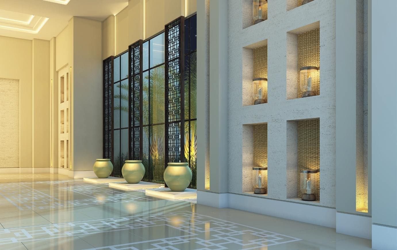 Detalhe do vitral do lobby do Majestic Cidade Jardim