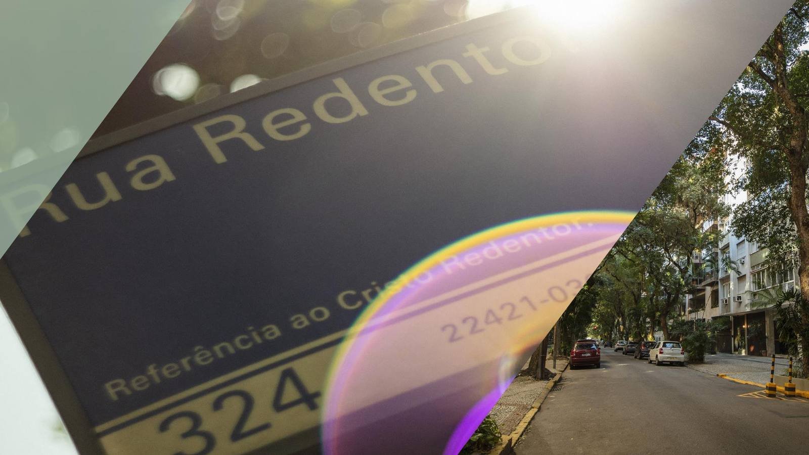 Foto da Rua Redentor, em Ipanema, com árvores e prédios residenciais