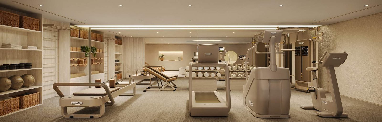 Fitness center do VIE Vieira Souto 432 com equipamentos Technogym
