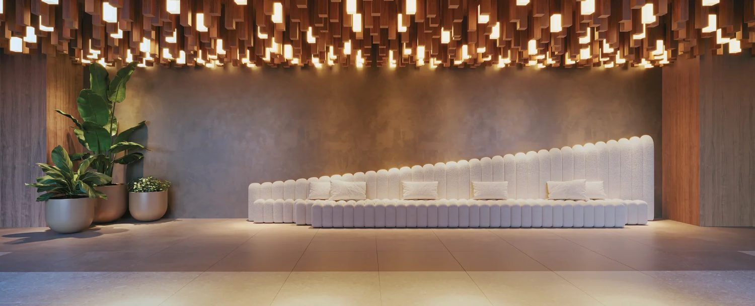 Lobby do Edifício Garden, no Woods Park Design