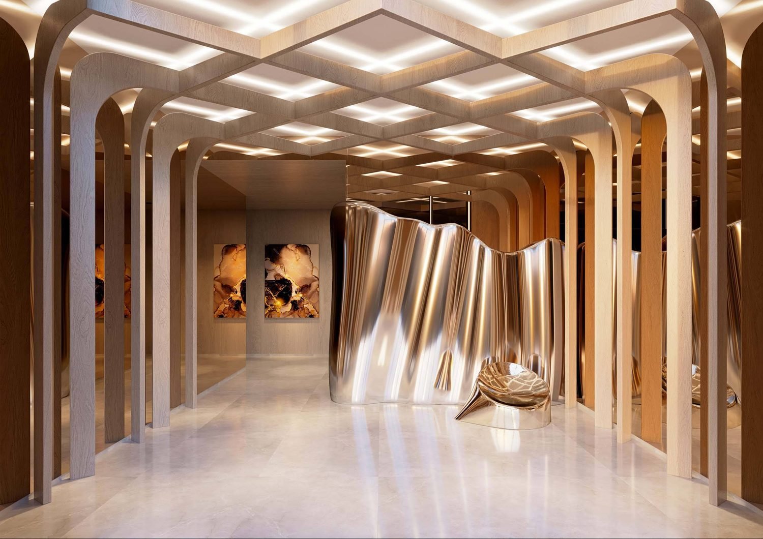 Lobby escultural do Wave by Yoo